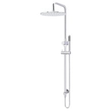 Round 300mm Twin Shower With Single Function Hand Shower & Square Gooseneck